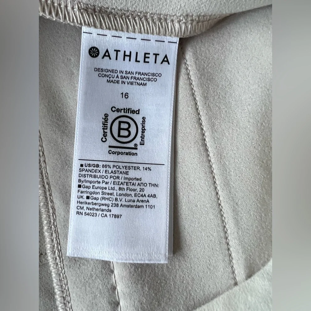 Athleta Endless High Rise Pull on Pants In Abalone Gray Size 16 Elastic Waist